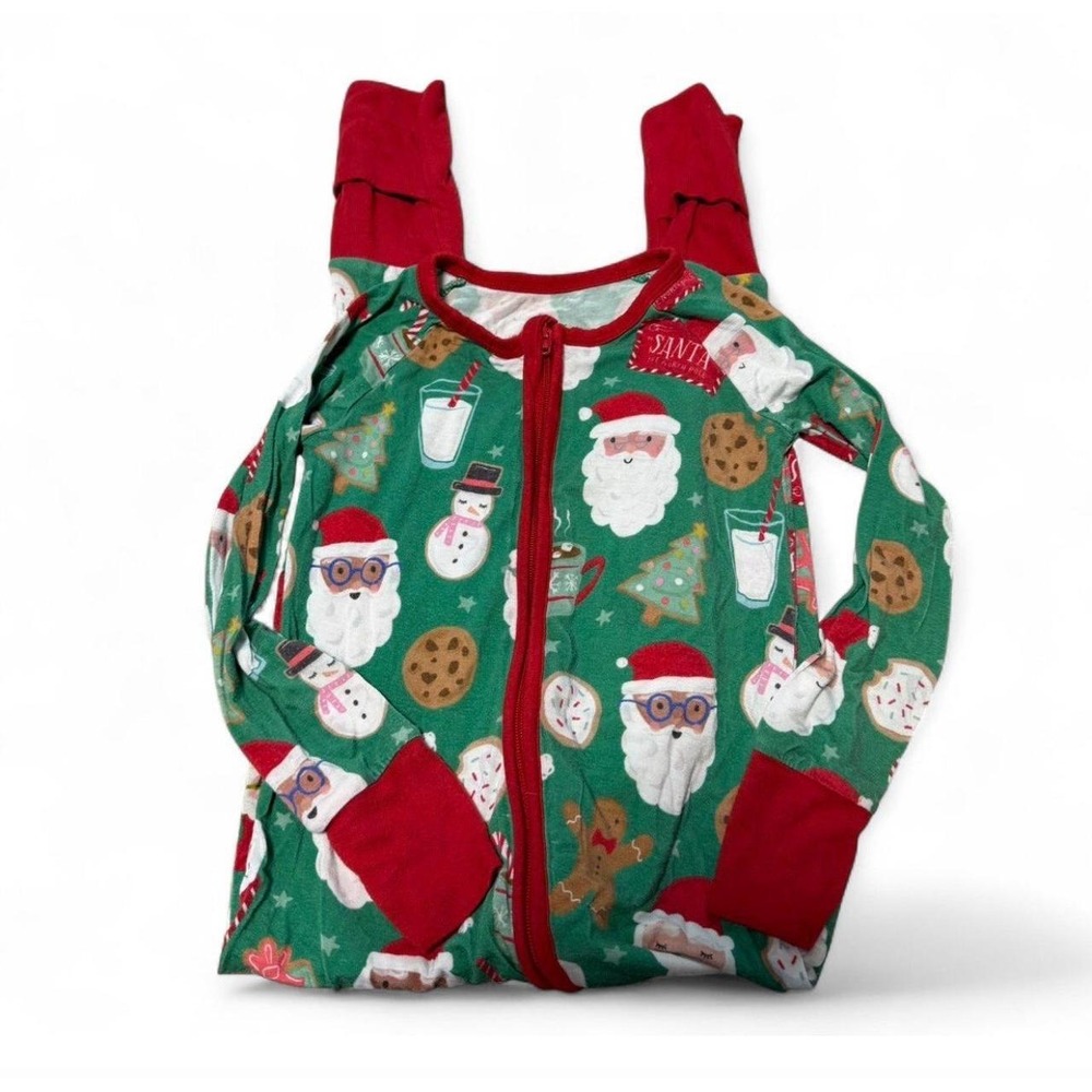 Little Sleepies Christmas Santa Cookies Bamboo Zippy Pajamas 18-24 Months